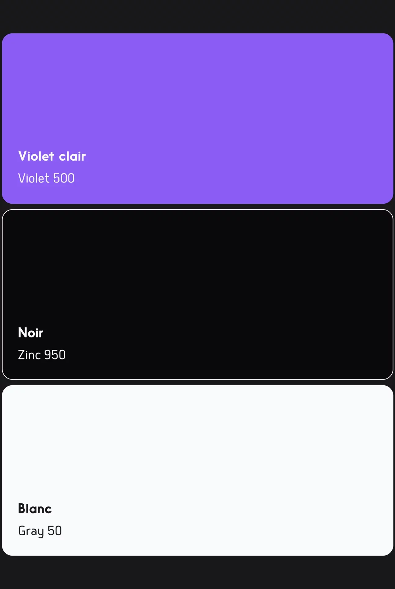 Violet clair, noir et blanc